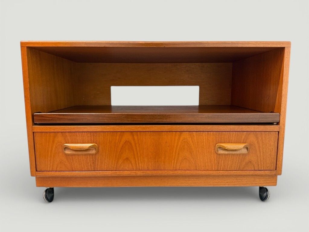 Vintage G Plan Fresco Media Tv Cabinet On Wheels photo furniture