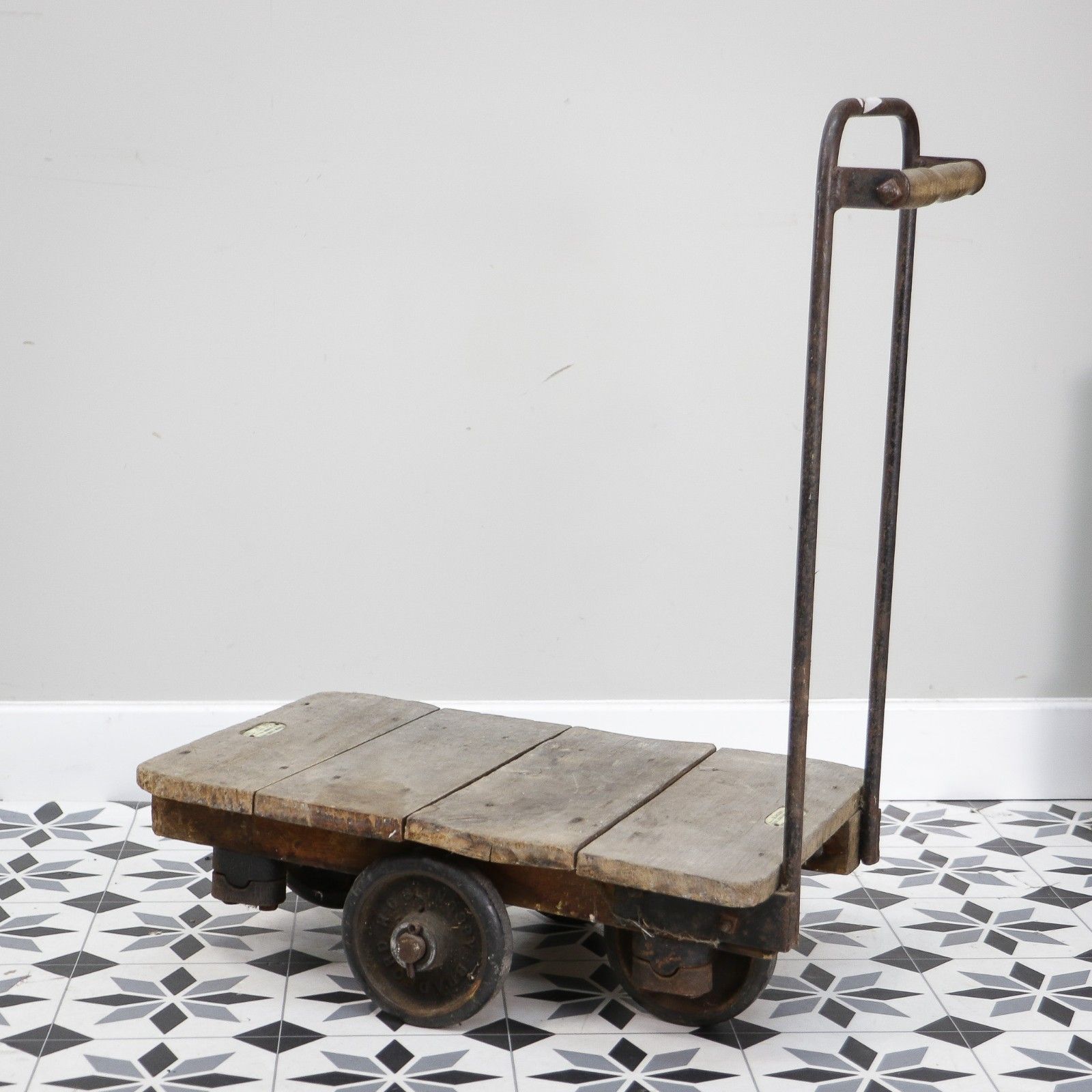 Slingsby Vintage Heavy Duty Industrial Trolley With Maker Plate photo vintage