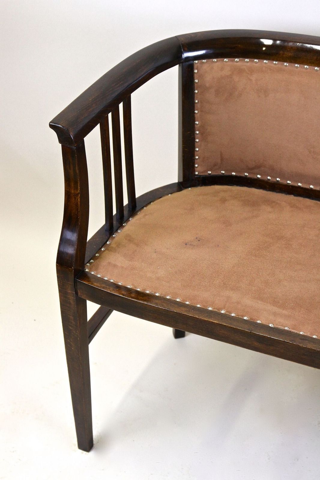 20th Century Art Nouveau Bench   Bentwood, Newly Upholstered, Austria Circa 1910 photo Furniture