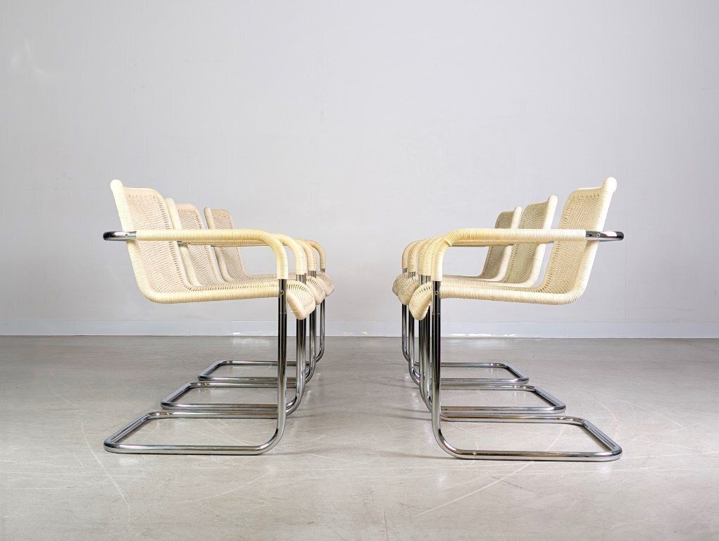 Set Of 6 Original Tecta D41 Cantilever Chairs Bauhaus Style Light Design photo Furniture