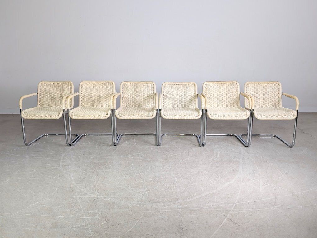 photo furniture Set Of 6 Original Tecta D41 Cantilever Chairs Bauhaus Style Light Design