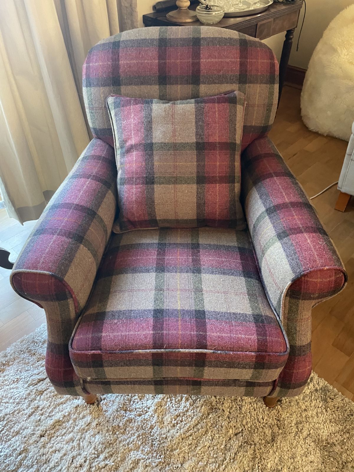 Finchley Armchair From Laura Ashley In Deep Tartan Wool photo furniture