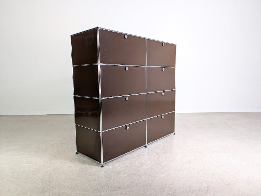 Original Usm Haller Filing Cabinet 2x4 Brown Vintage Shelf Chest Of Drawers photo 3333.0