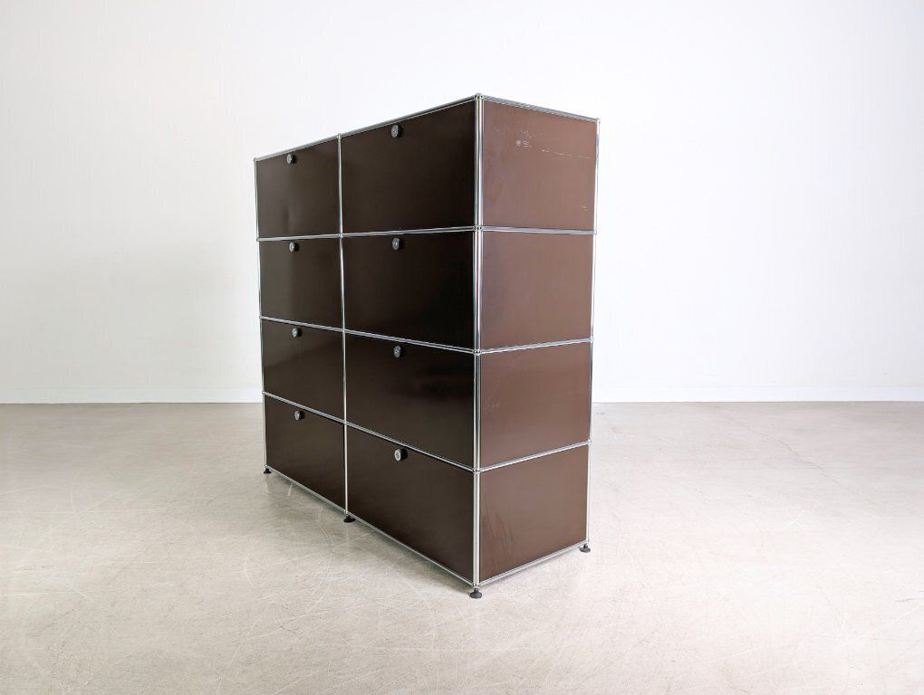 Original Usm Haller Filing Cabinet 2x4 Brown Vintage Shelf Chest Of Drawers photo buy