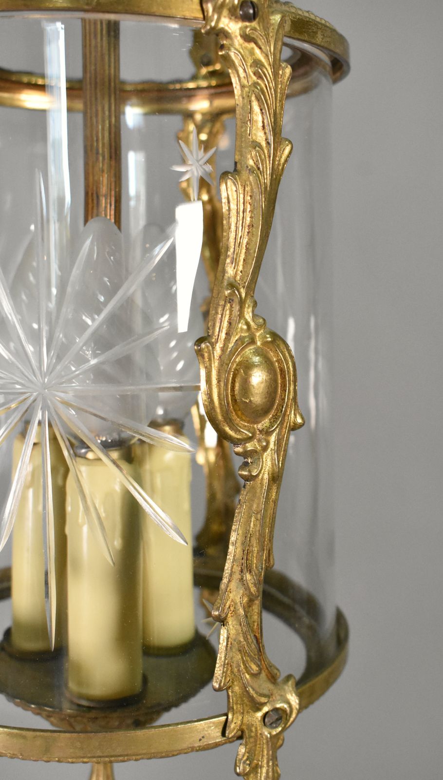 Lighting French Antique Cut Glass Hall Lantern Louis XVI Style photo