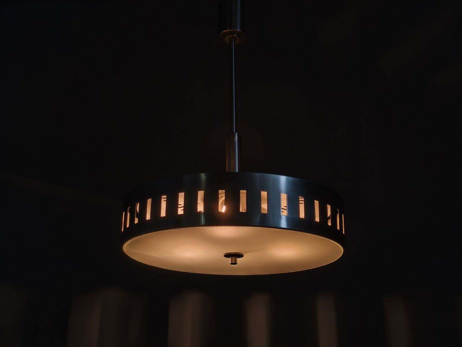 photo vinterior Space Age Ufo Chandelier, Metal And Glass, Czechoslovakia 1970s