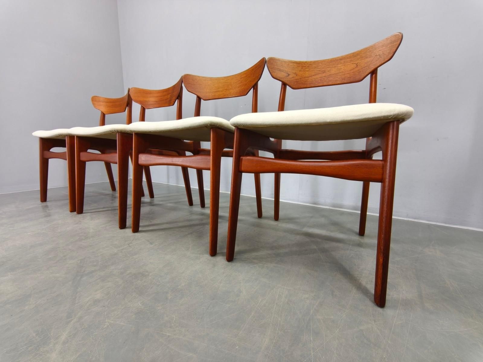 photo for sale Set Of 4 Danish Teak Dining Chairs By Schionning & Elgaard, 1960s