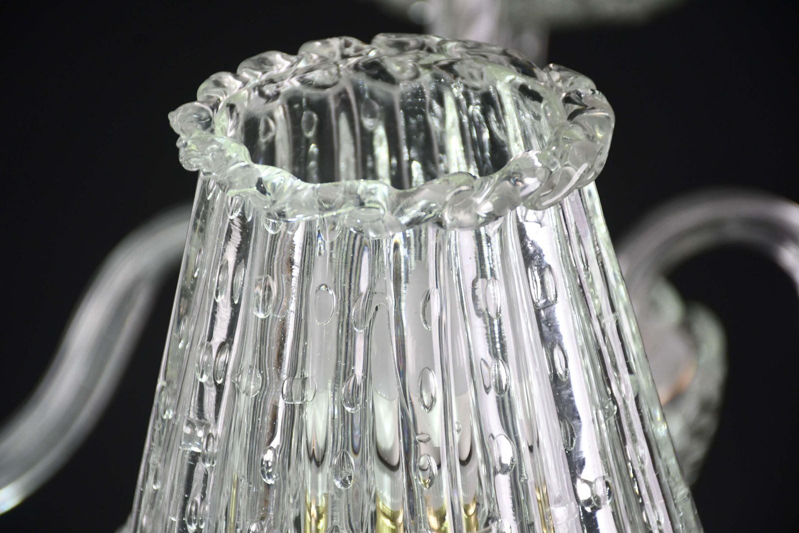 Lighting Luxury Art Decò Barovier E Toso Chandelier, Murano "Bubble" Glass, 1950s photo