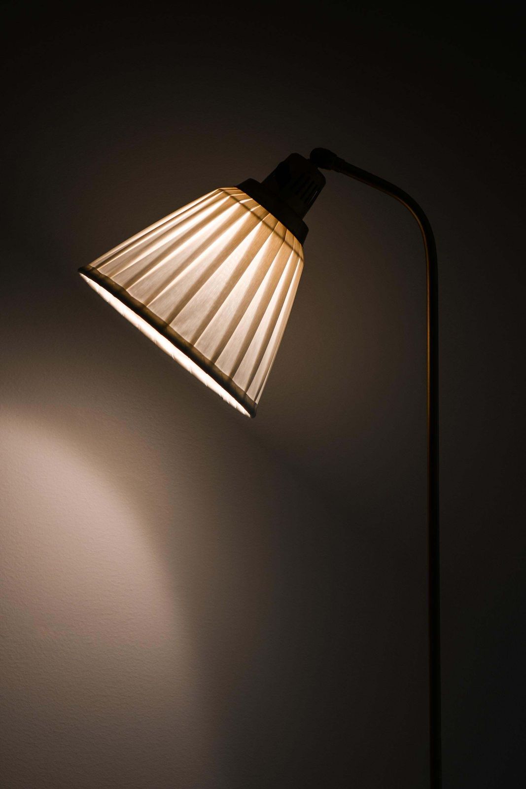 photo for sale Floor Lamp In Brass And Metal By Hans Bergström, 1940s