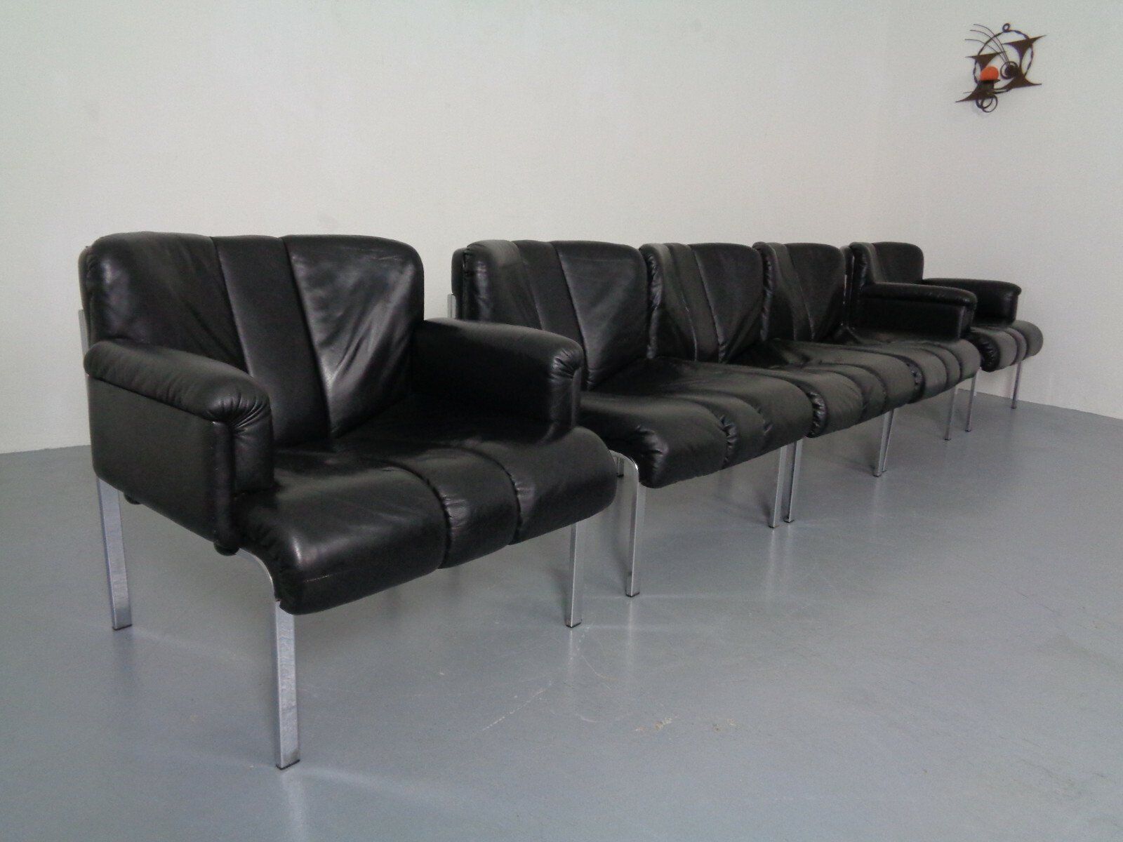 1200 Eurochairs & Tables By Hans Eichenberger For Girsberger, Switzerland, 1970s, Set Of 8 photo for sale
