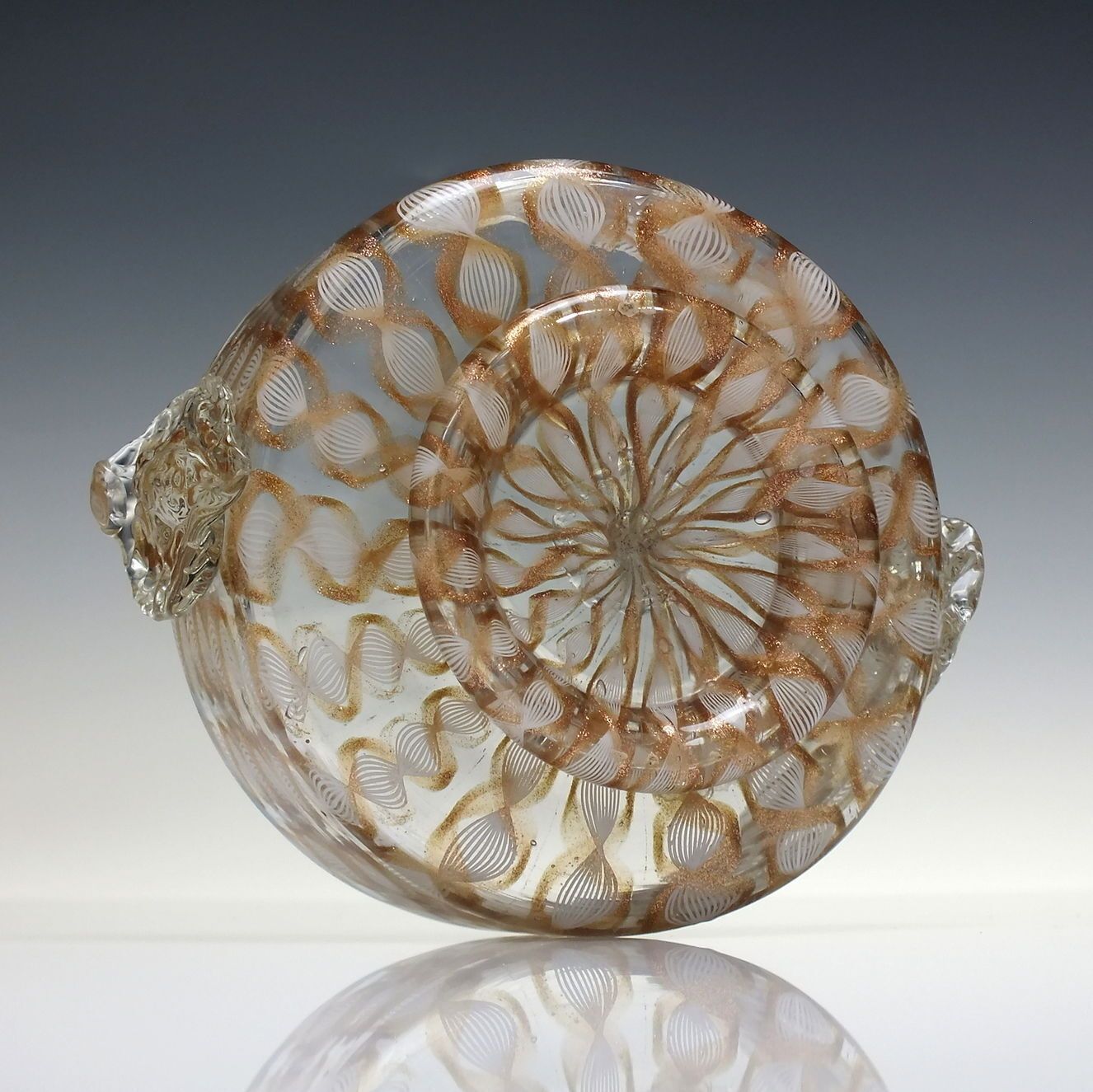 Rare Salviati & C. ‘Cherub’ Zanfirico Filigrana Glass Bowl C1859 72. photo vintage