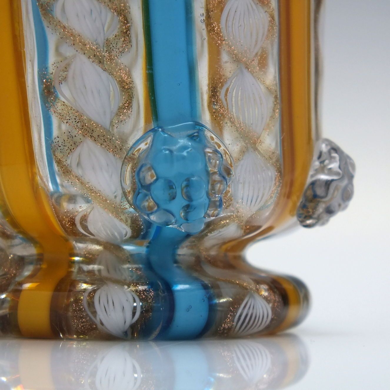 Venetian Salviati & C. Zanfirico Aventurine Glass Vessel 1859 90. photo 240.0