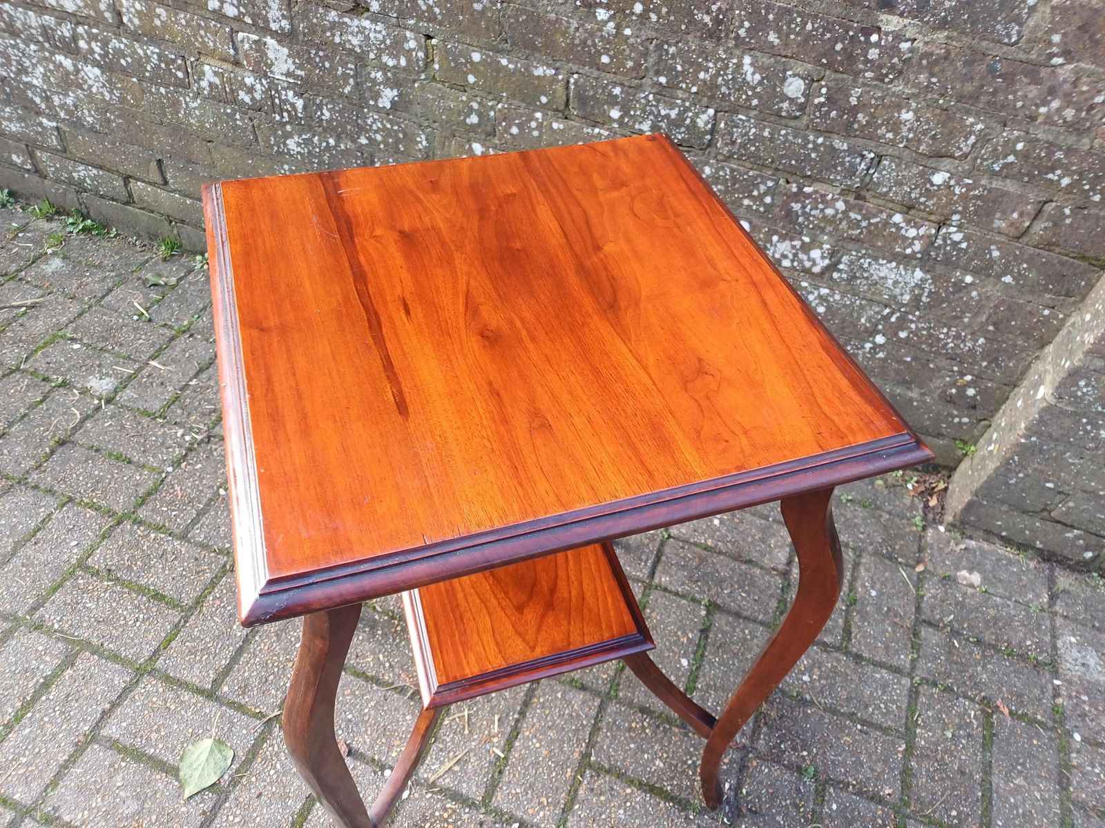 Antique Late Victorian Edwardian Solid Mahogany Side Table Elegant Occasional Table With Shelf Beautiful Grain Quality English Furniture photo for sale