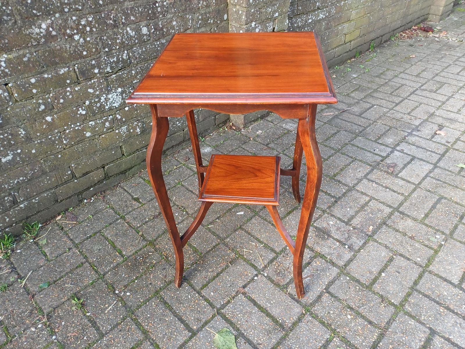 photo buy Antique Late Victorian Edwardian Solid Mahogany Side Table Elegant Occasional Table With Shelf Beautiful Grain Quality English Furniture