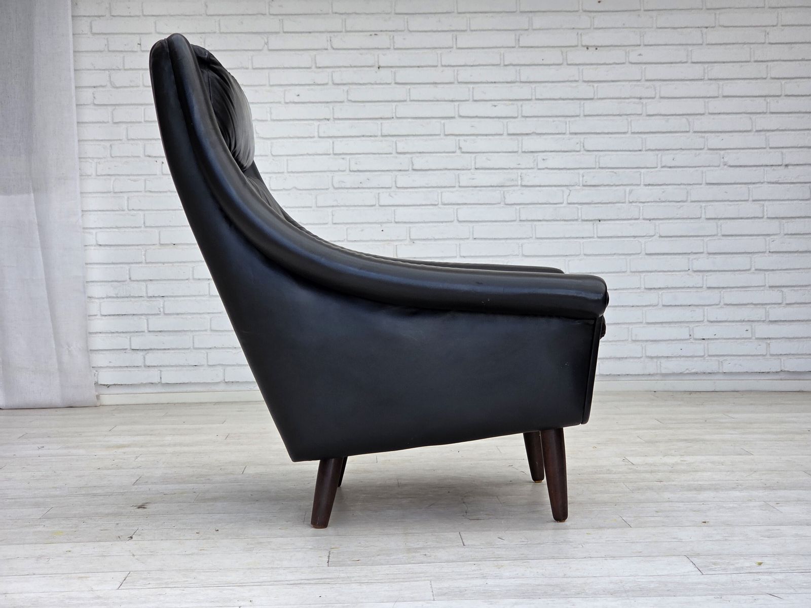 photo for sale 1960s, Danish Highback Armchair By Aage Christensen, Furniture Leather.