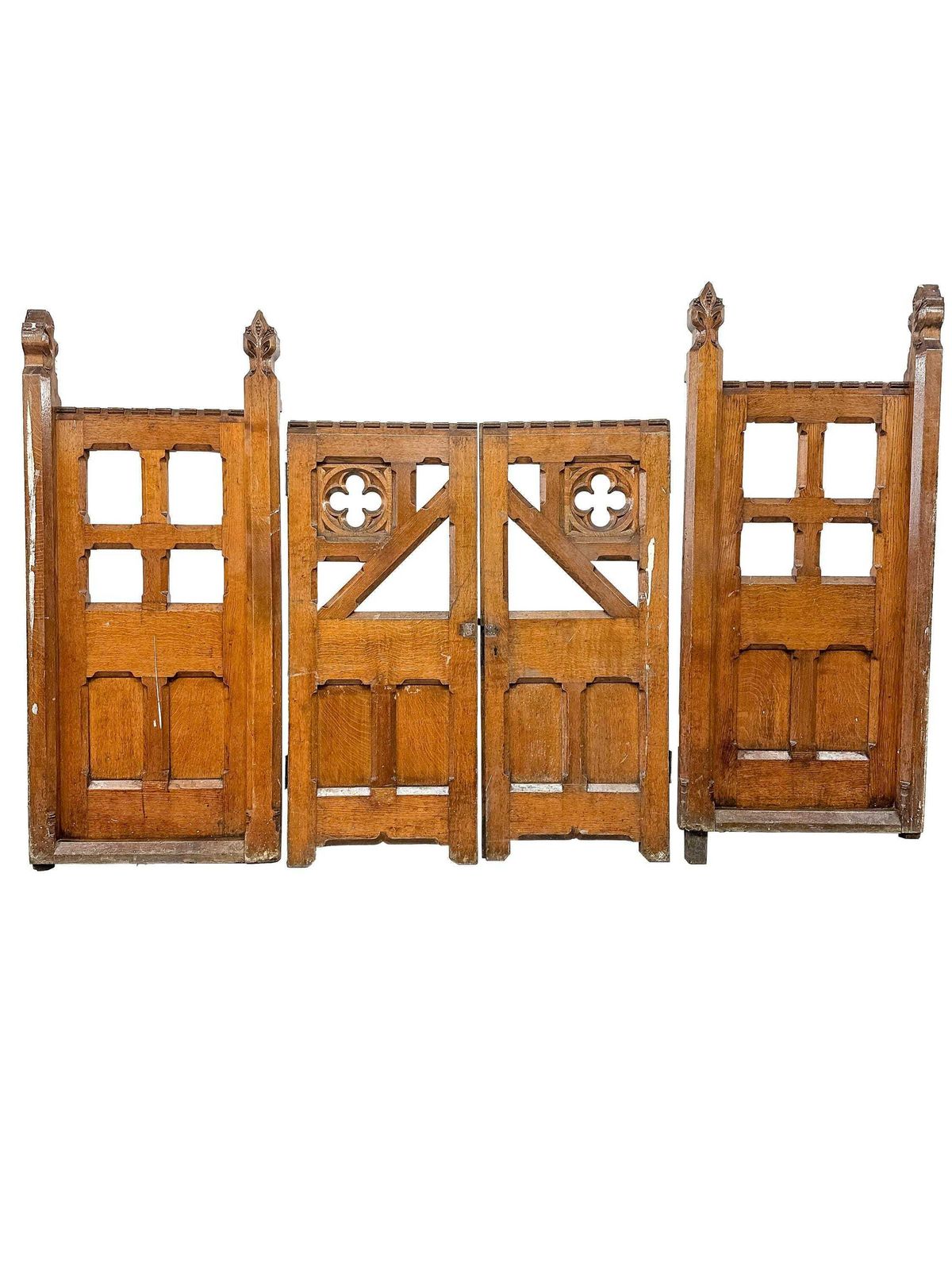 Victorian Gates & Panels Gothic Revival Altar Communion Confession Rail  19th Century Antique.