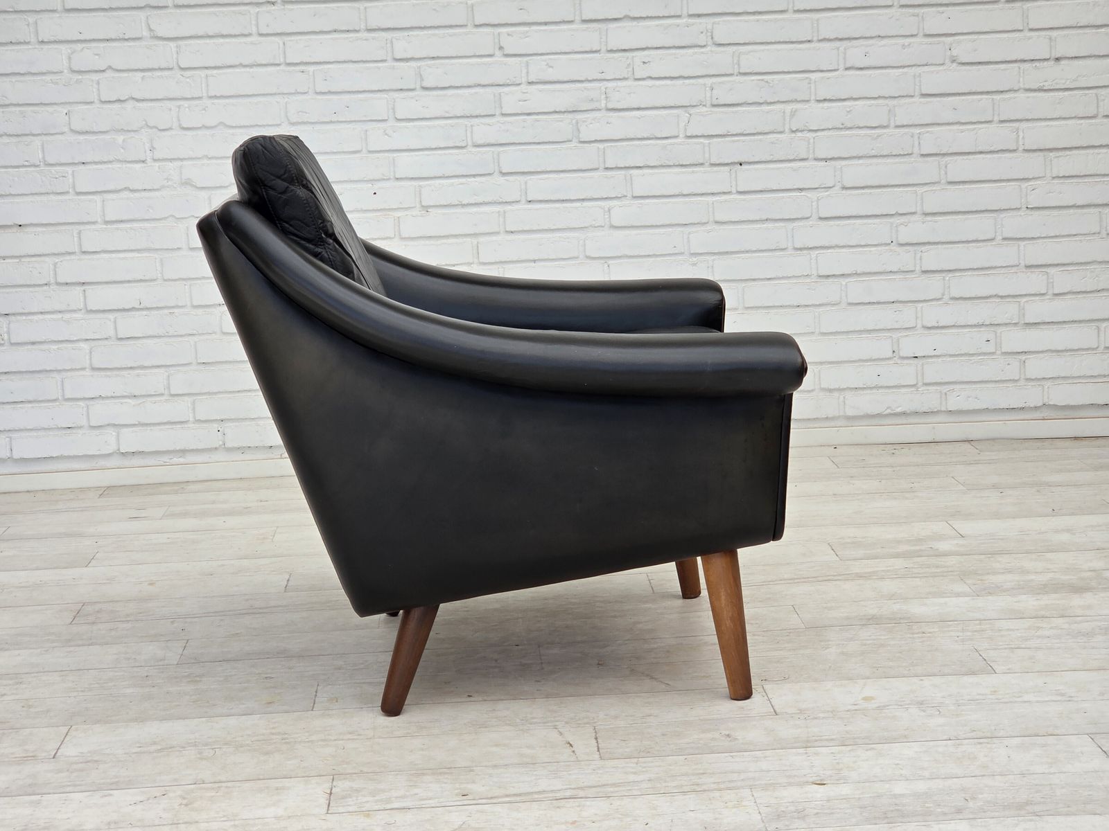 1960s, Danish Armchair By Aage Christensen, Furniture Leather. photo vintage