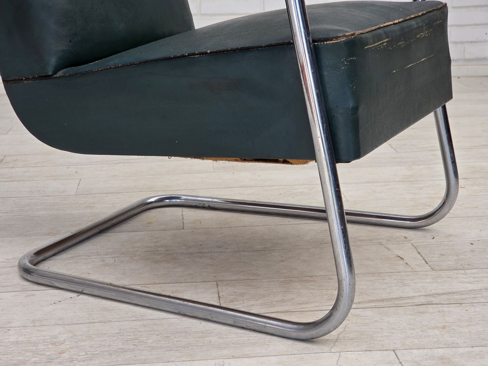 1950s, Scandinavian Armchair In Bauhaus Style, Original Condition. photo vinterior
