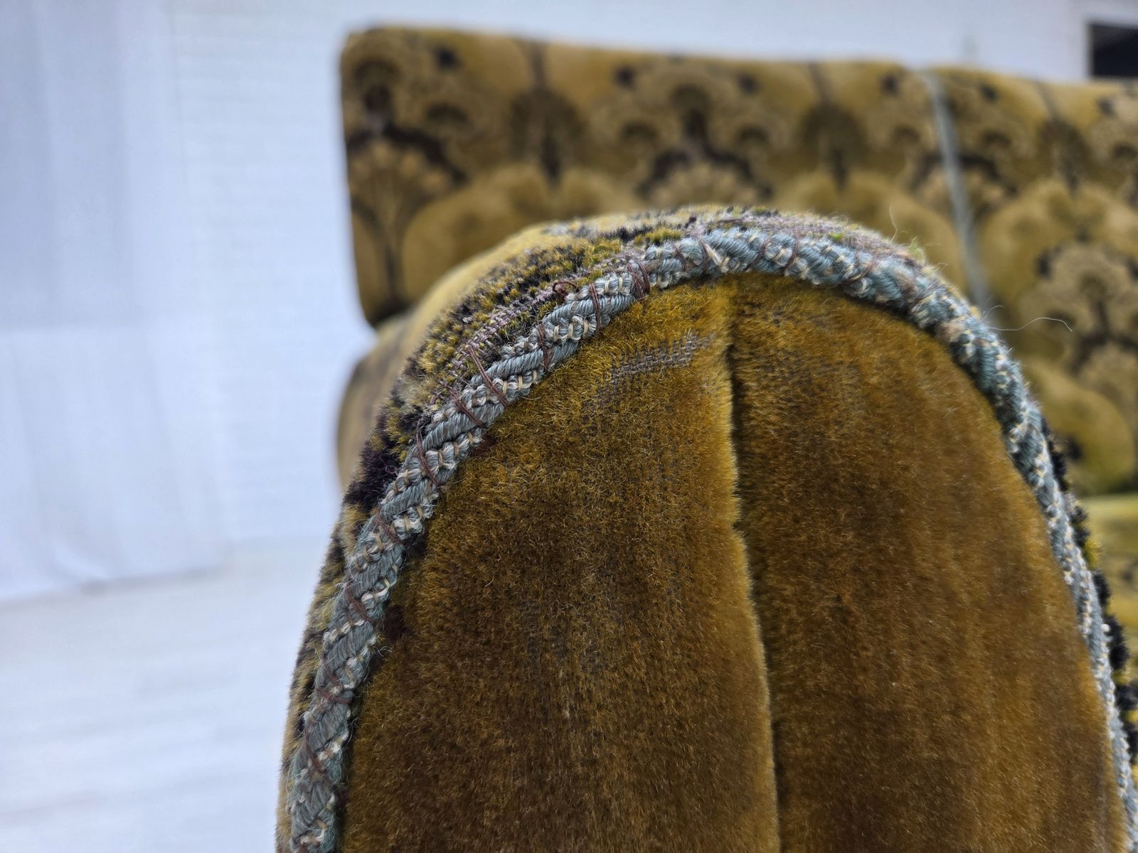 1930s, Danish 2 Seater Drop Arm Daybed/Sofa, Green Furniture Velour. photo buy