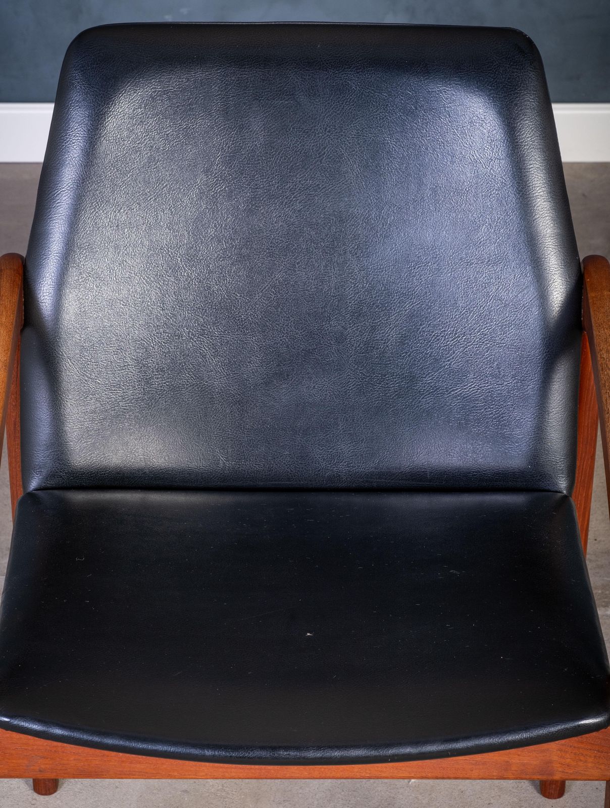 Danish Model 23 Armchair In Teak And Black Leather By Henning Kjærnulf, 1960s D photo 862.0