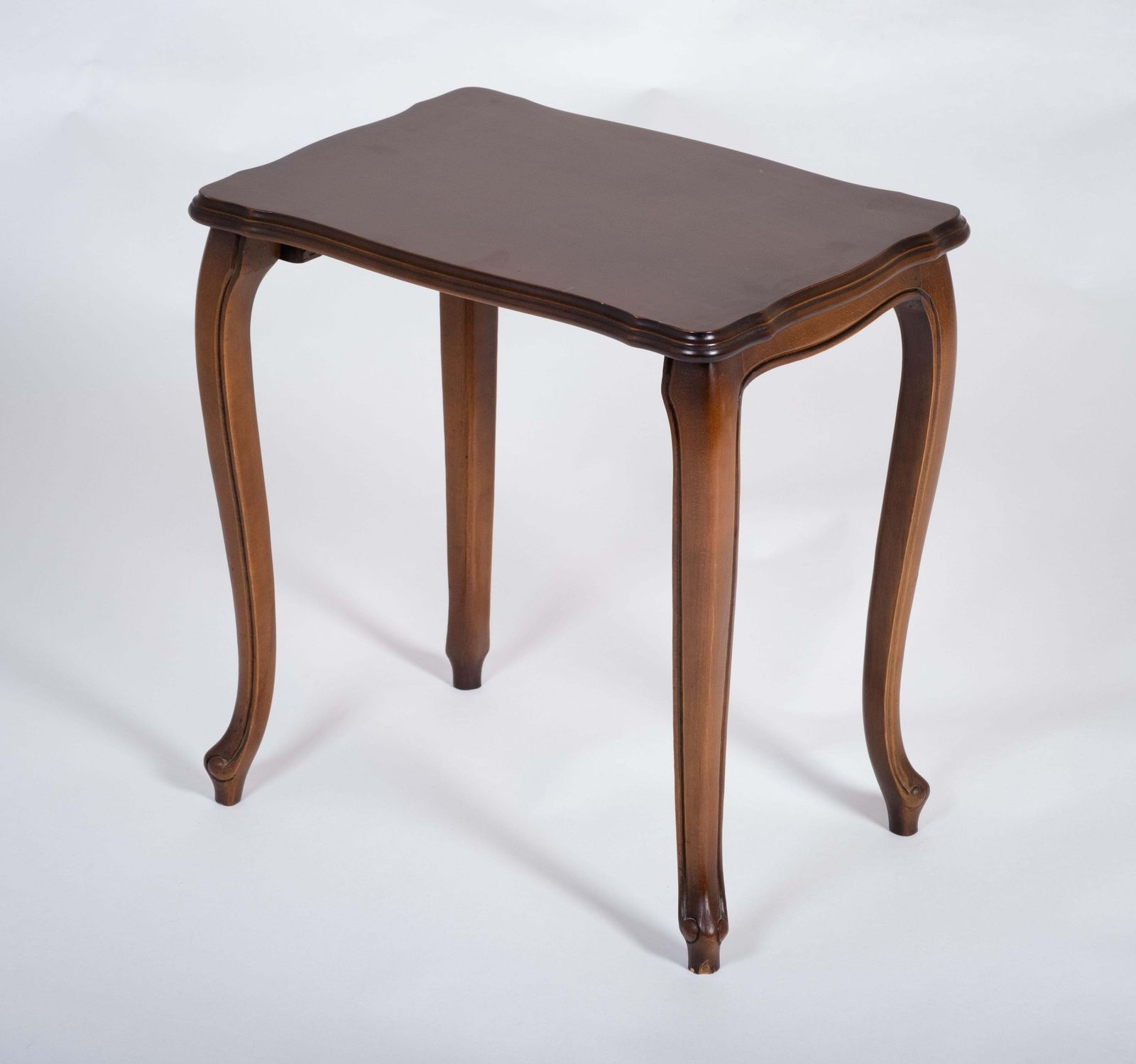 Vintage Louis XV Style Nesting Tables In Nut Wood, Set Of 3 photo vintage