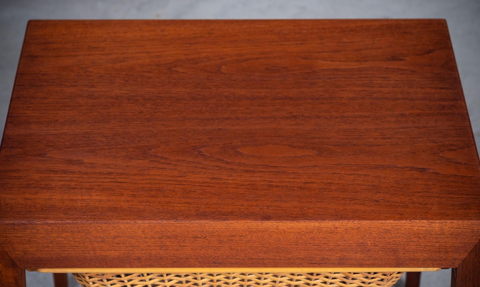 photo for sale Mid Century Teak Nightstand Or Sewing Table By Severin Hansen For Haslev, 1950s