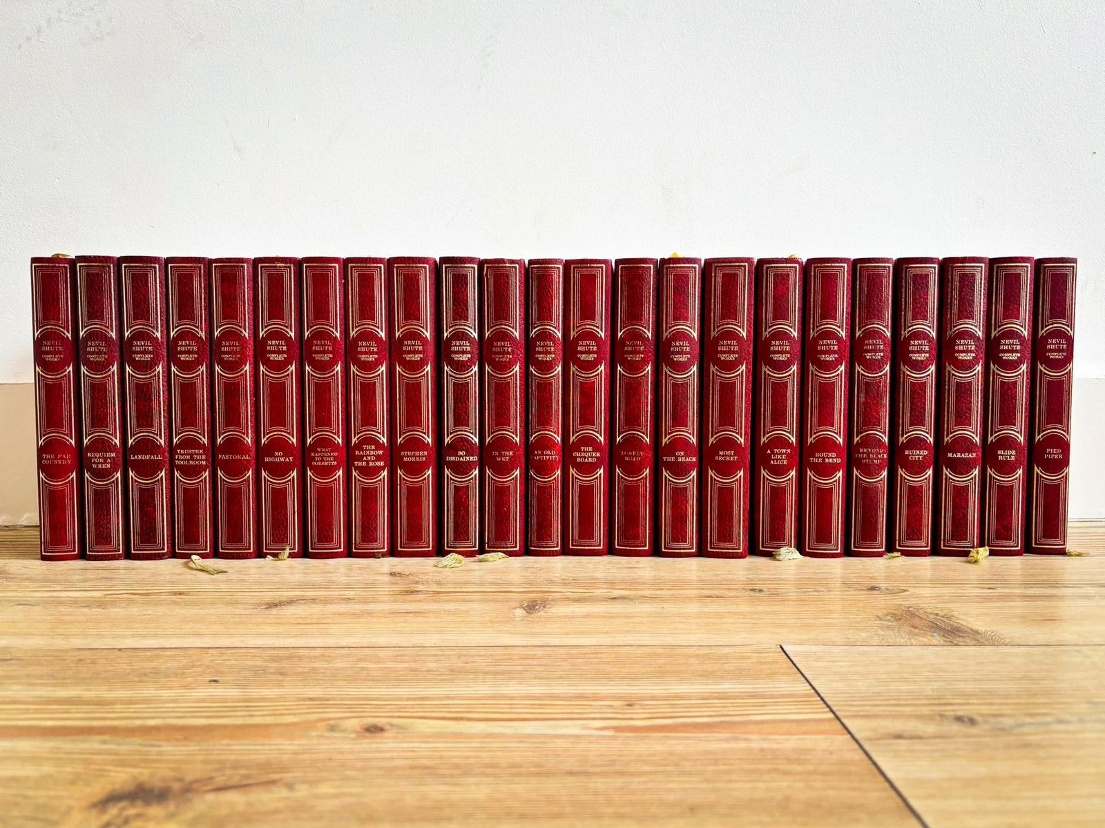 Complete Nevil Shute 23 Volume Uniform Edition – 1960s Heinemann Oxblood Gilt Library Collection