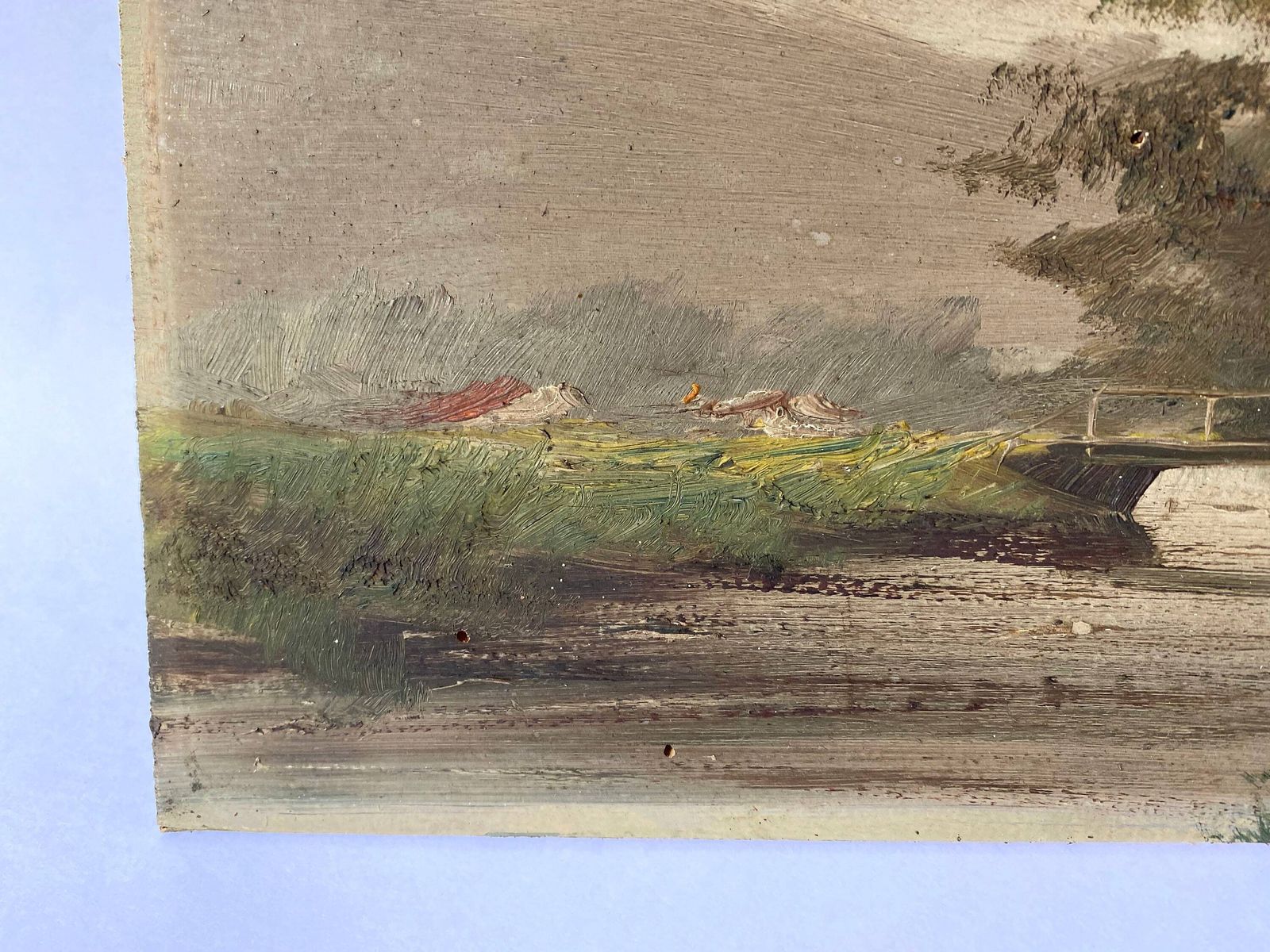 Antique Dutch Oil On Panel 1920s, Vintage Original Still Life Painting, Dutch Landscape photo 173.0