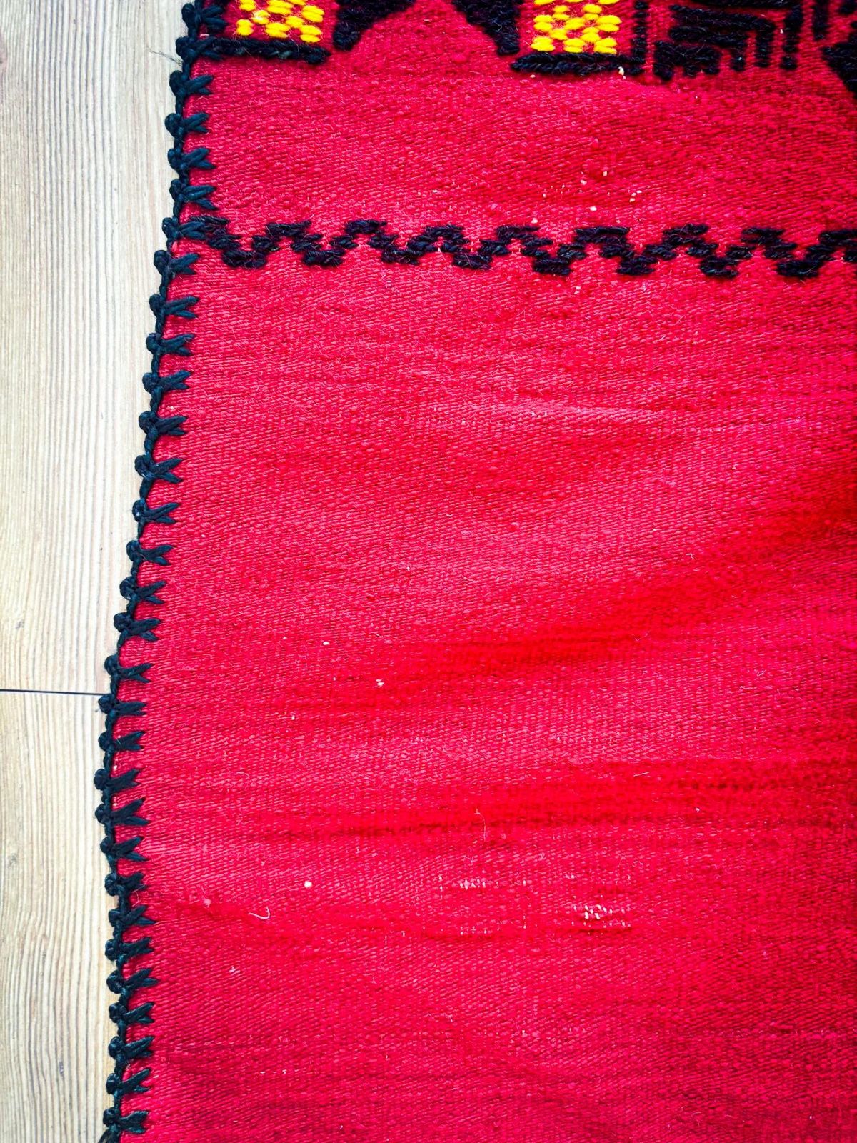 Vintage Afghan Red Kilim Wall Hanging / Room Divider – Hand Stitched, C.1980s photo for sale