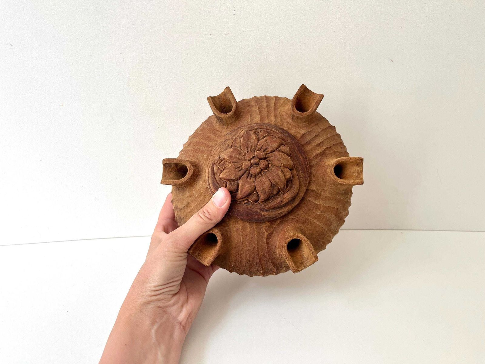 French Vintage Wooden Friendship Cup, 70’s Savoyard "Grolle", Wooden Trinket Bowl
