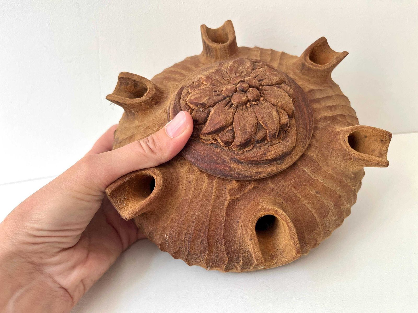 French Vintage Wooden Friendship Cup, 70’s Savoyard "Grolle", Wooden Trinket Bowl photo furniture