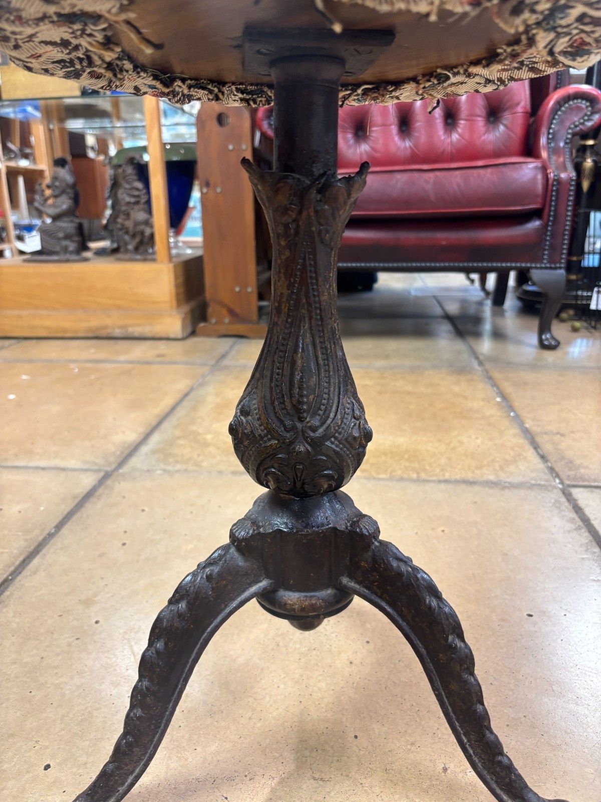 Antique Victorian Cast Iron Piano Stool photo Furniture