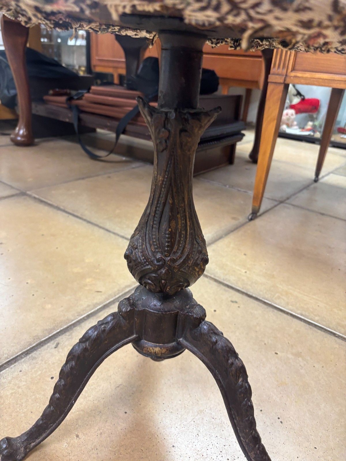 photo for sale Antique Victorian Cast Iron Piano Stool