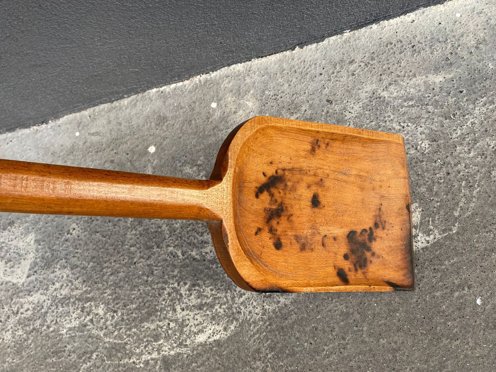 Home Decor Antique French 50s Wooden Bread Shovel, Vintage Rustic Shovel photo