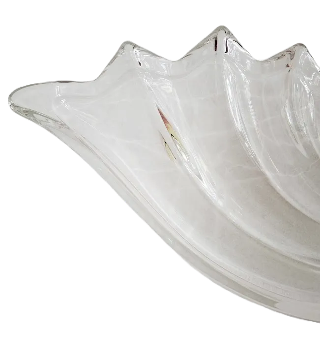 Mikasa Crystal Clearwater Nautilus 13" Serving Bowl In Clear And Frosted Glass, Vintage photo for sale