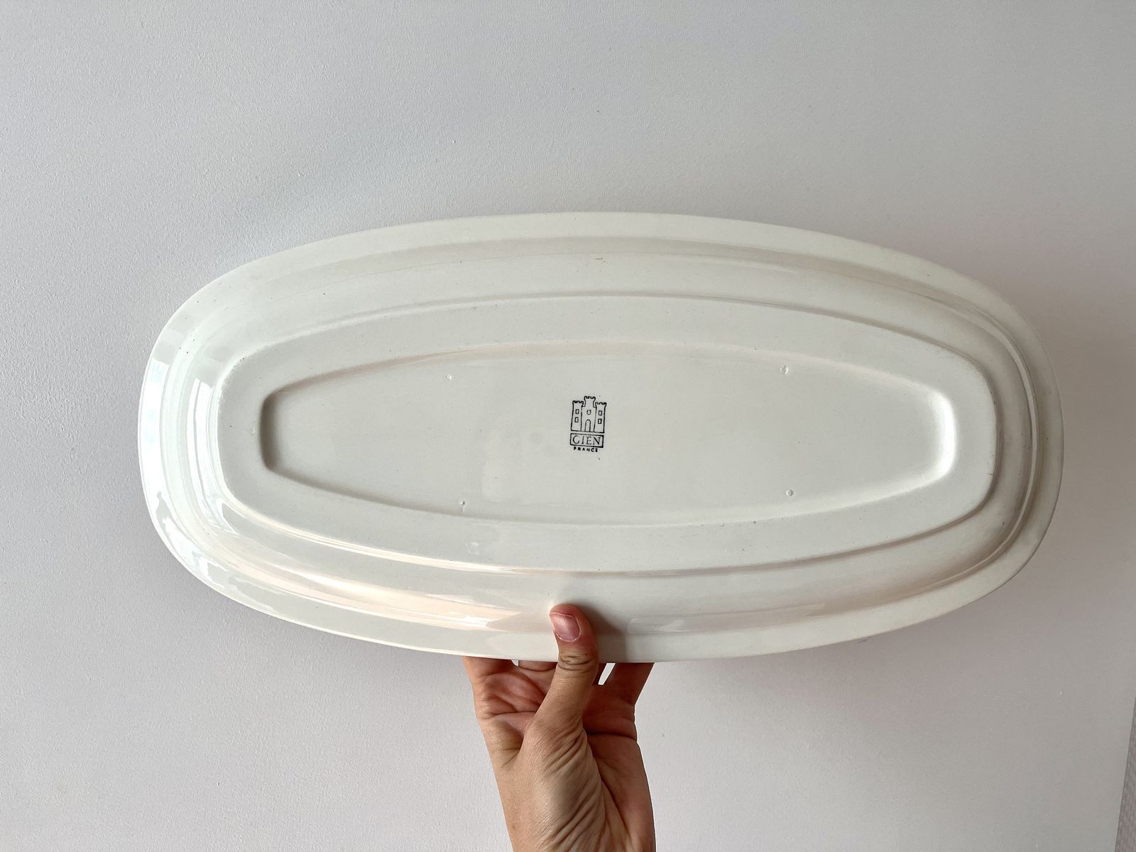 Large Fish Dish By Gien France Vintage, Flat Plates With Fish Design photo buy