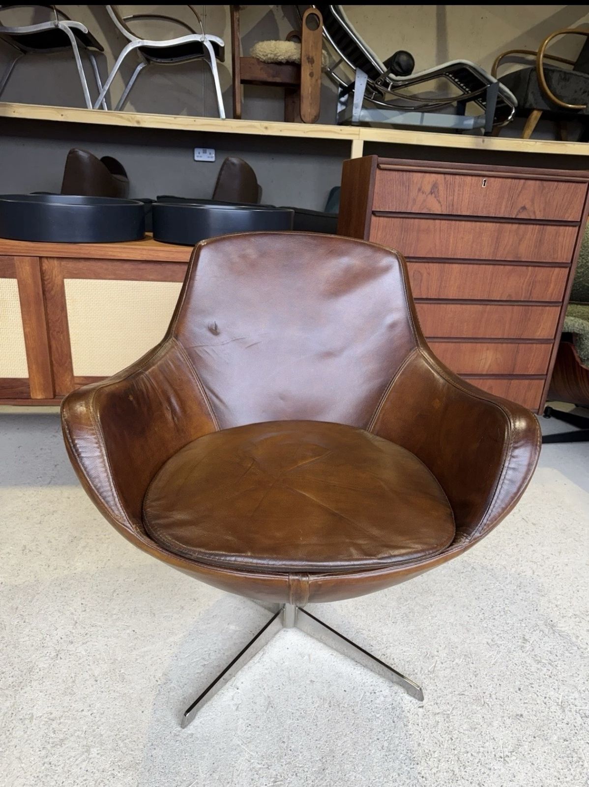 Mid Century Swivel Lounge Chair By Grassoler Rosetta 1970s Spain photo furniture