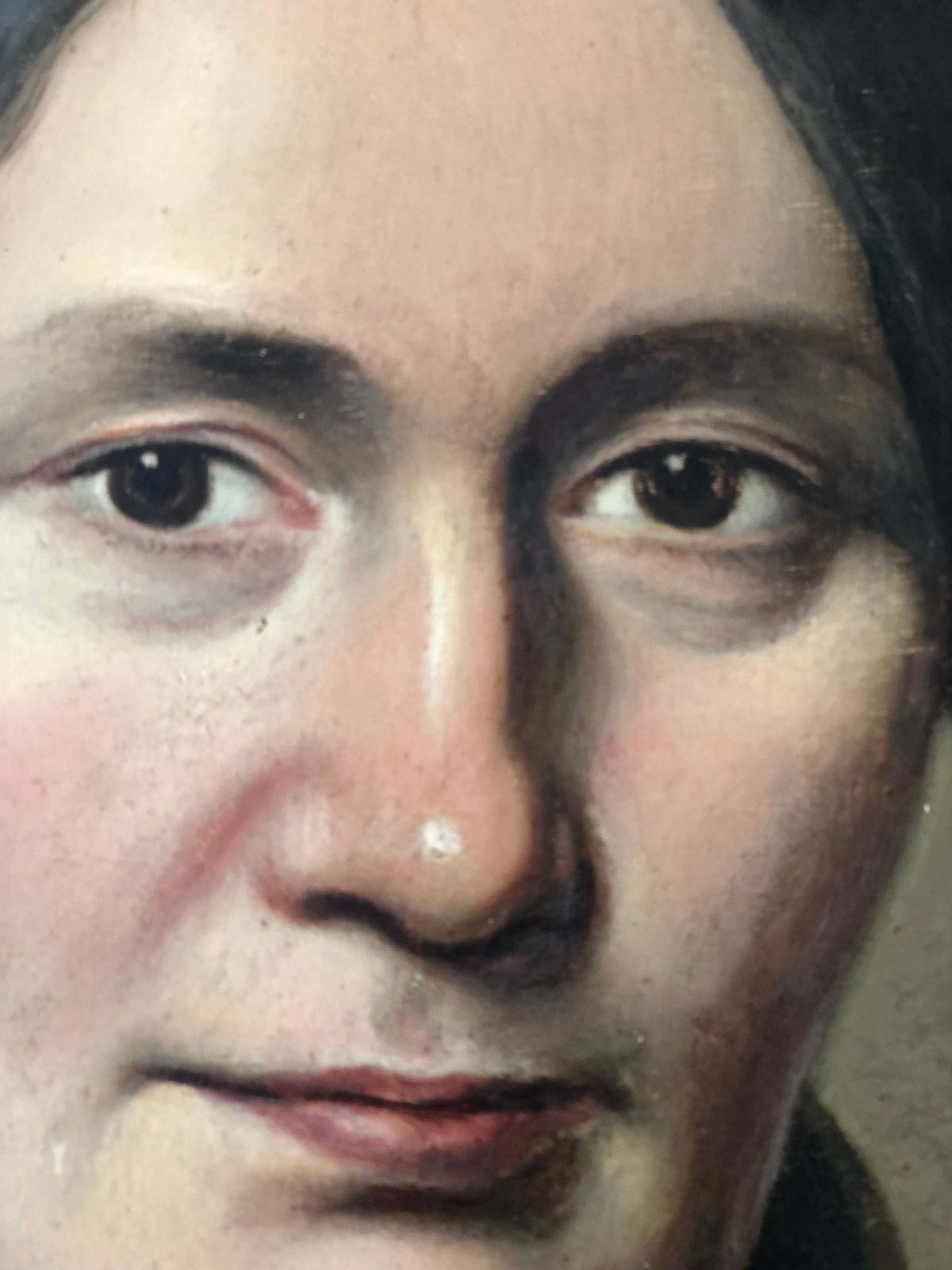 Antique Oil Portrait Painting Of A German Lady, C. 1840 photo 850.0