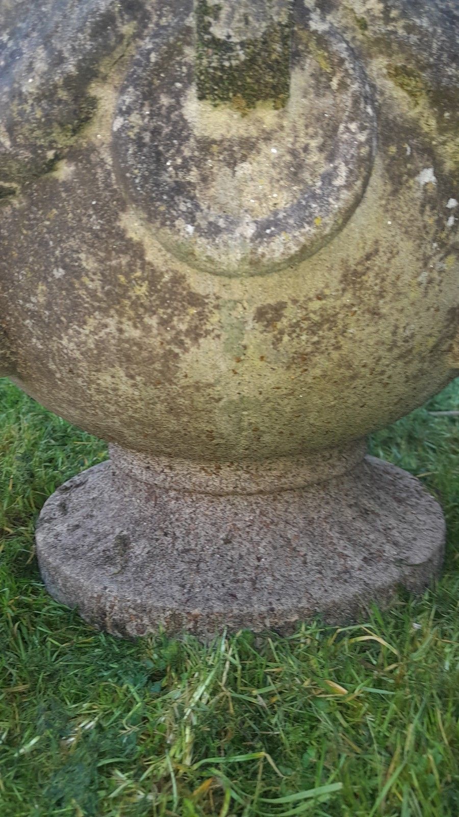 20th Century Cast Stone Greek Key Urn Planter, Nicely Weathered photo vintage