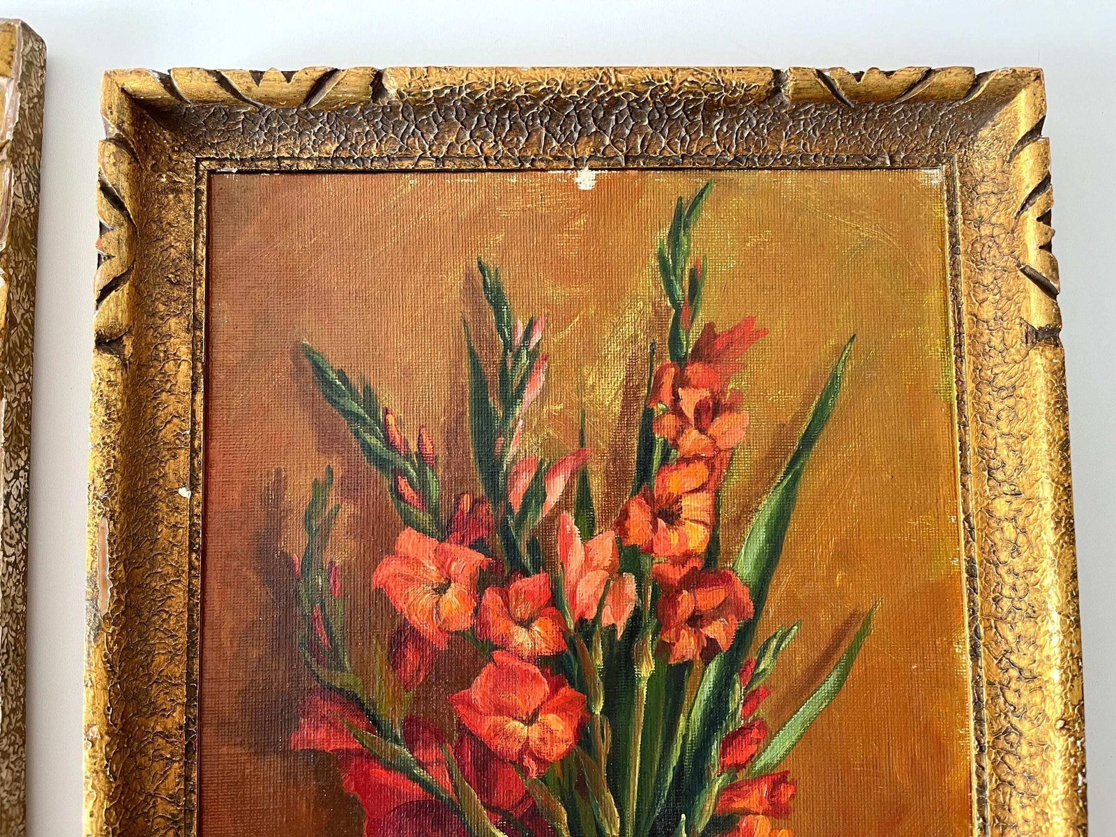 Set Van 2 Franse Stillevens, Olieverf Op Doek, 1939 – Antiek Paar Bloemstukken, Gesigneerd Door Lefeuvre, Ingelijst photo for sale