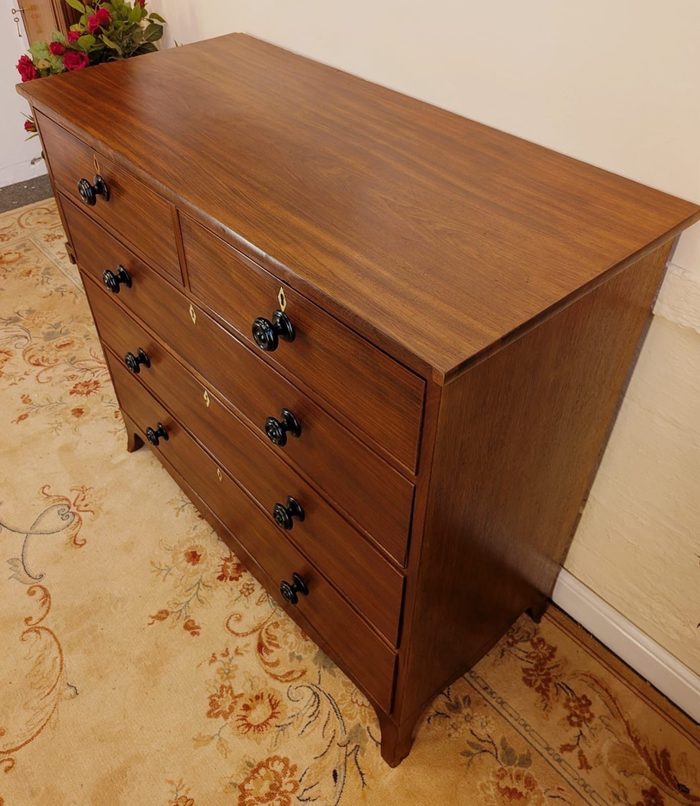 Early 19th Century Mahogany Chest Of Two Over Three Drawers photo vintage