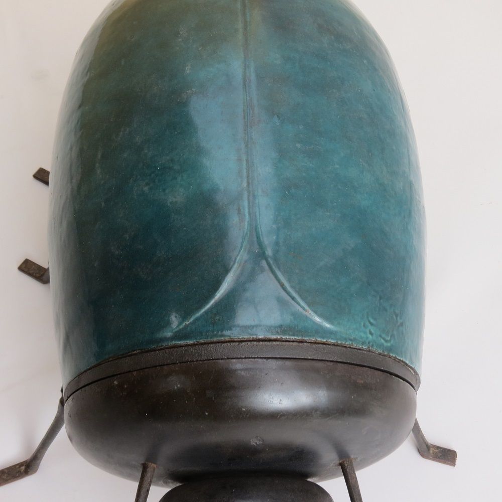 4500.0 19th Century Enamelled Cast Iron Wood Burning Stove Le Scarabee Paris No 1 photo