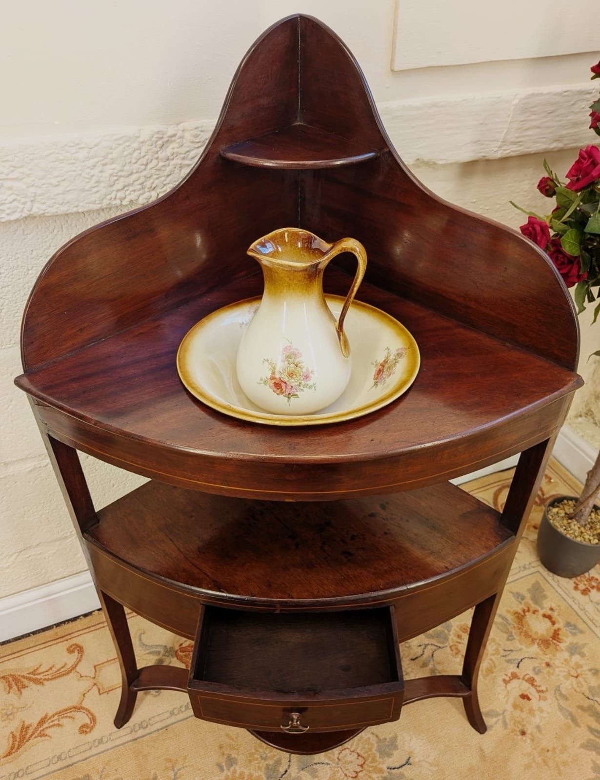 George III Mahogany Corner Washstand With Jug & Bowl photo Furniture