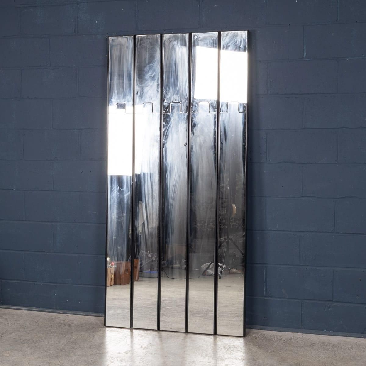 20thc Italian Modular "Gronda" Mirror Coat Rack By Luciano Bertoncini For Elco photo for sale