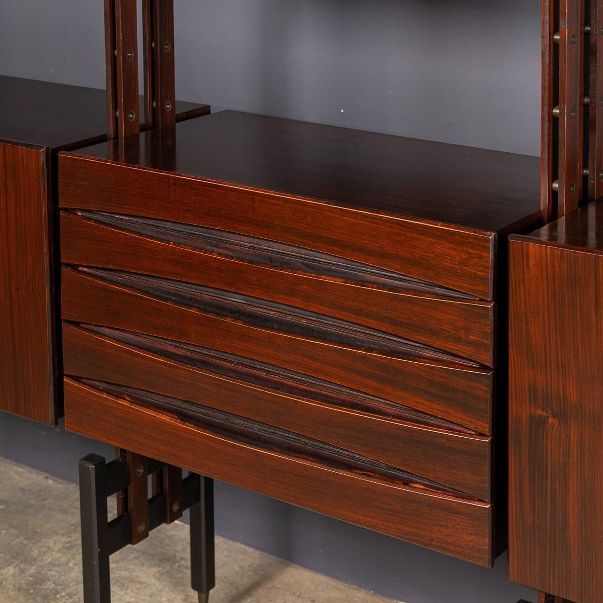 20thc Italian Modular Hardwood Wall Cabinet Attributable To Franco Albini C.1950 photo 9165.0