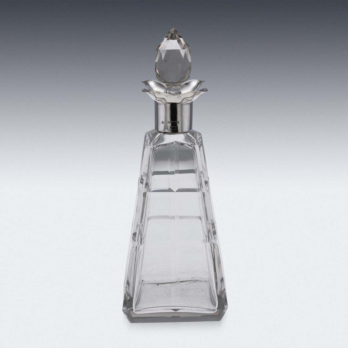 Antique 20thc English Solid Silver & Cut Glass Decanter By Asprey, London C.1911 photo 1095.0