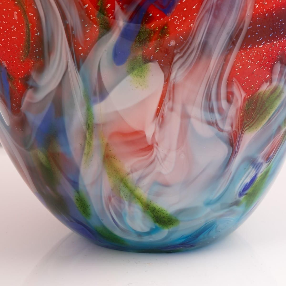 911.0 Vintage 20th Century Italian Hand Blown Glass Vase, Made In Murano photo