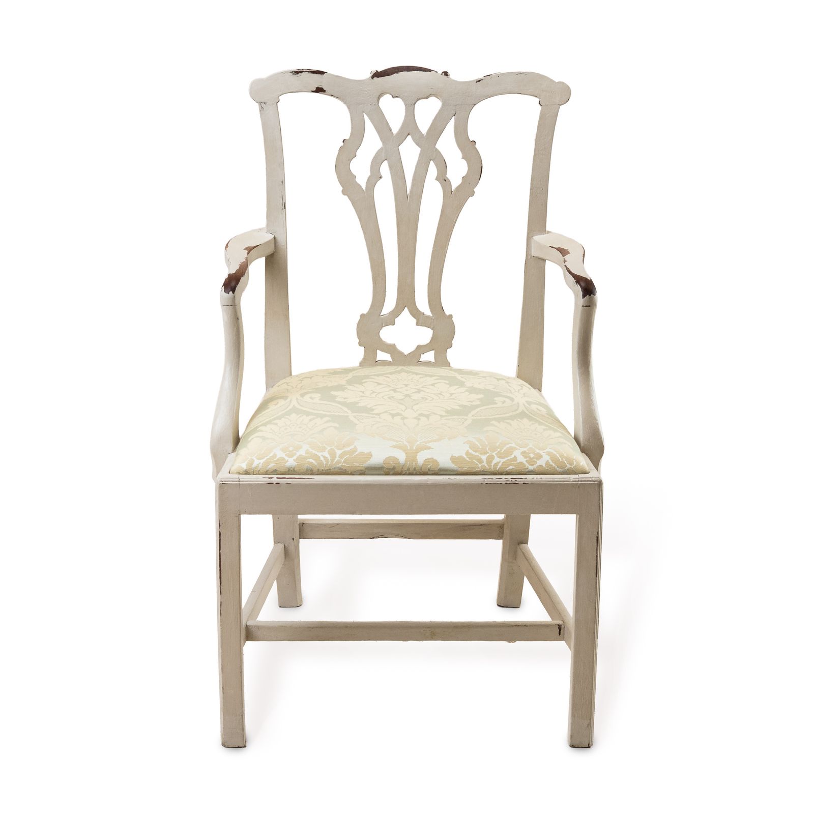 Georgian Mahogany Chippendale Armchair C.1780–1800 Painted Distressed photo furniture