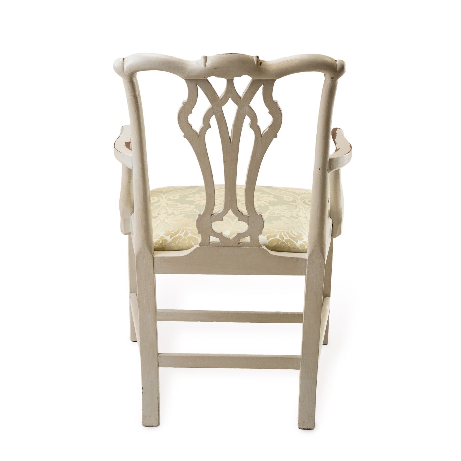 Georgian Mahogany Chippendale Armchair C.1780–1800 Painted Distressed photo vintage