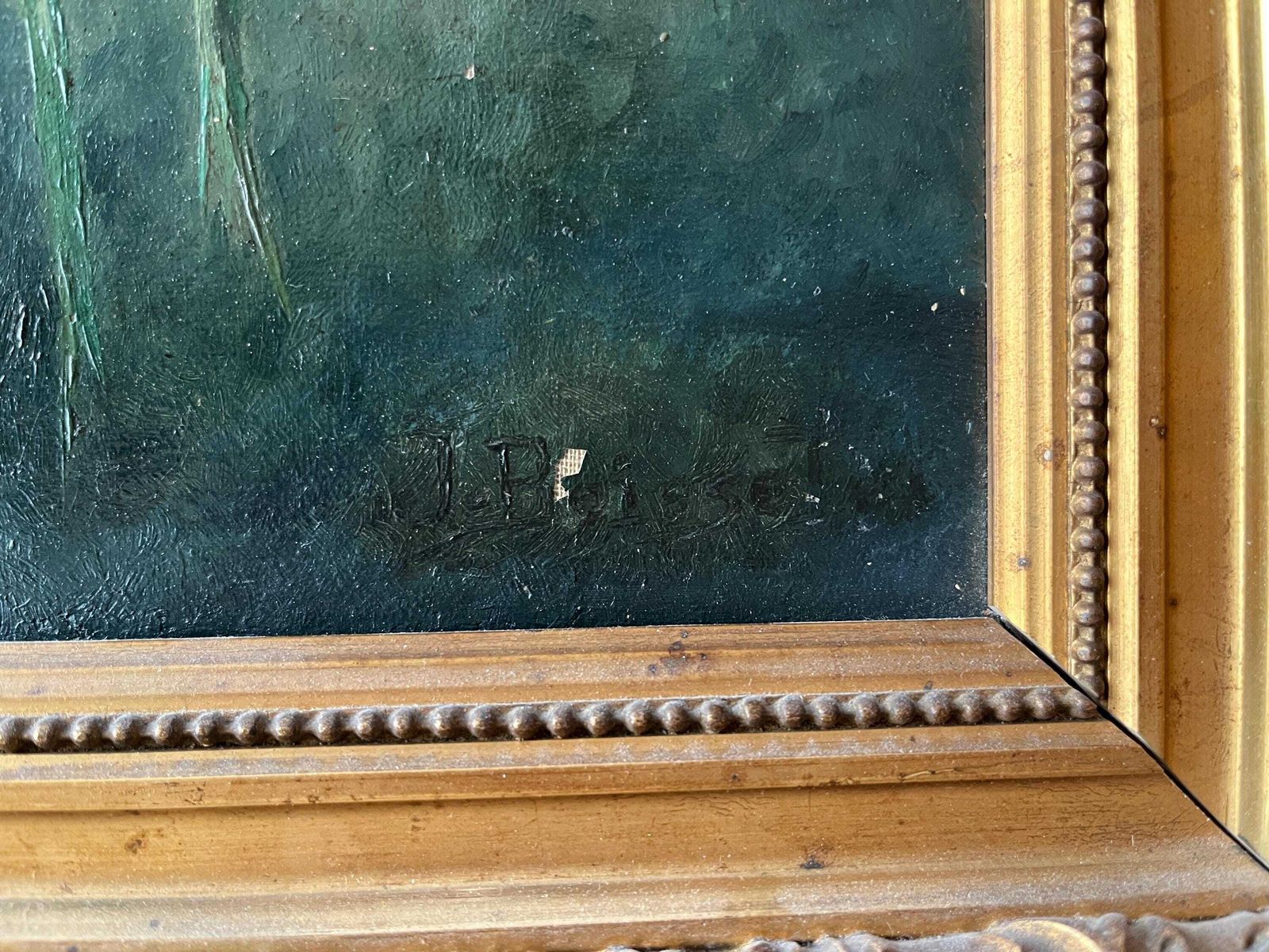 photo for sale Original 1920s Large Flowers Bouquet In Oil On Canvas, 44 X 20 French Gilded Frame Antique Still Life Painting